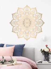 曼陀羅圖案牆貼 - 金色 - 查看 4