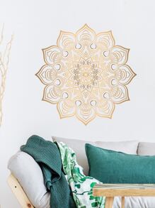 曼陀羅圖案牆貼 - 金色 - 查看 5