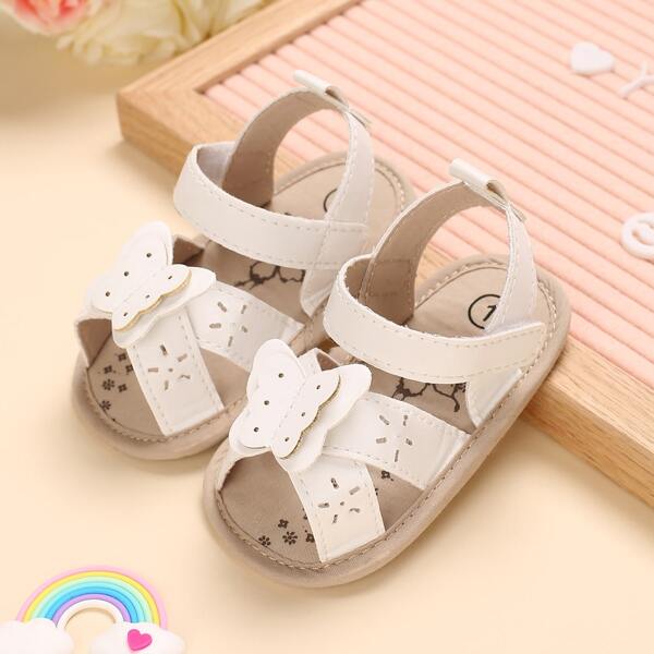 

Baby Girl Butterfly Decor Sandals, White