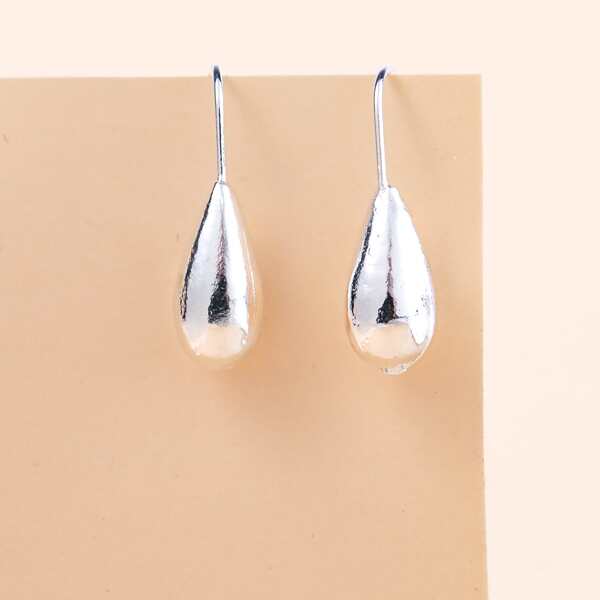 

Water Drop Shaped Earrings, Silver