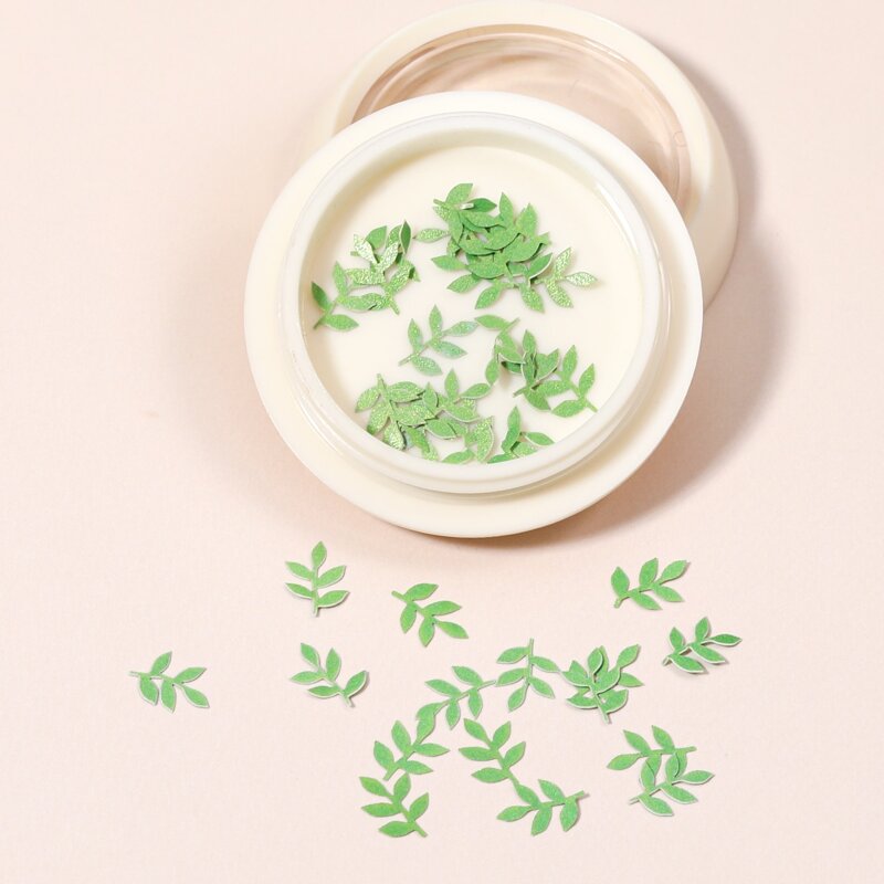

1box Leaf Nail Art Sticker, Green