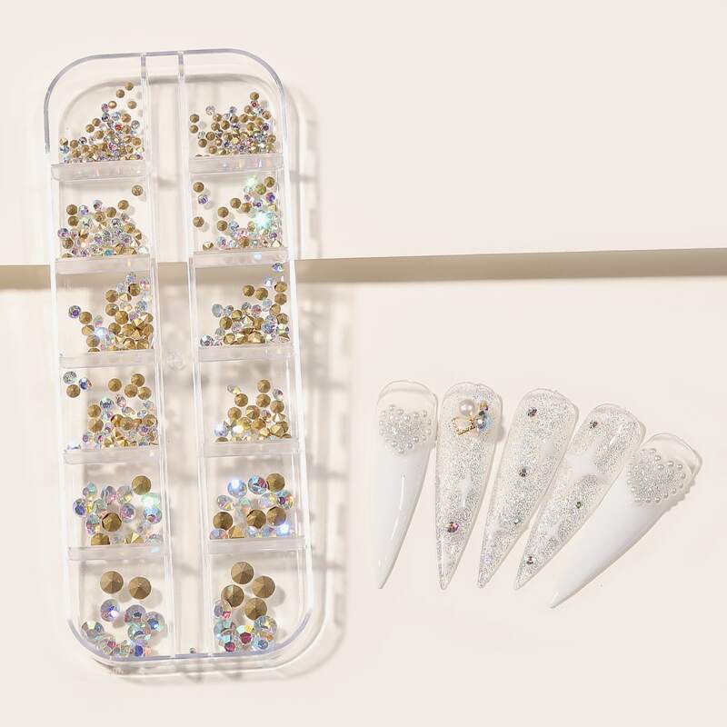 

1box Rhinestone Nail Art Decoration, Multicolor