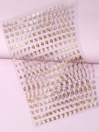 1pc 3D Letter Nail Art Sticker Decal Self-Adhesive Designer Laser English Letter Nail Art Design DIY Nail Decoration For Women Girls Nail Stickers