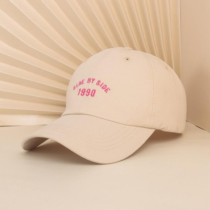 Guys Letter Embroidery Baseball Cap, Beige