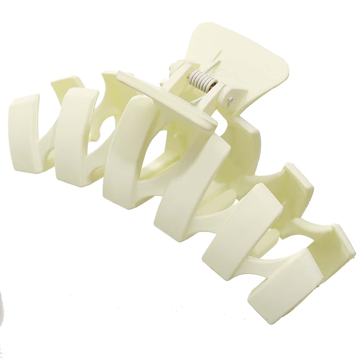 

1pc Solid Hair Claw, Beige