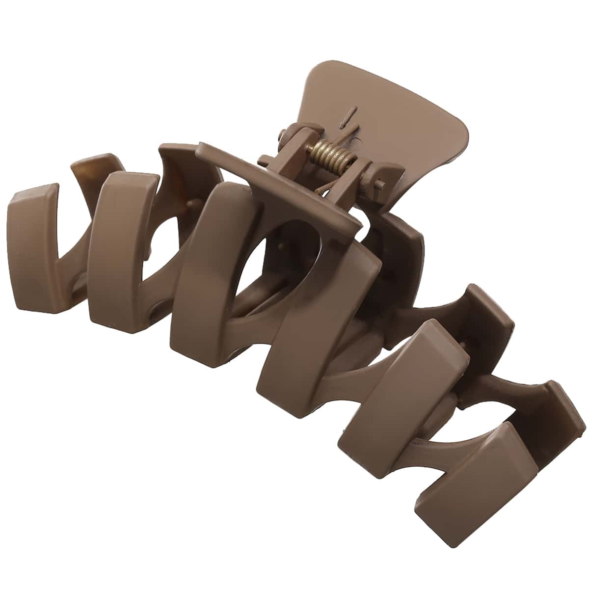 

1pc Solid Hair Claw, Chocolate brown