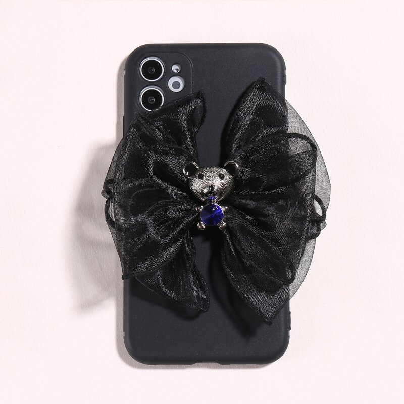 

Bear Bow Phone Case, Black