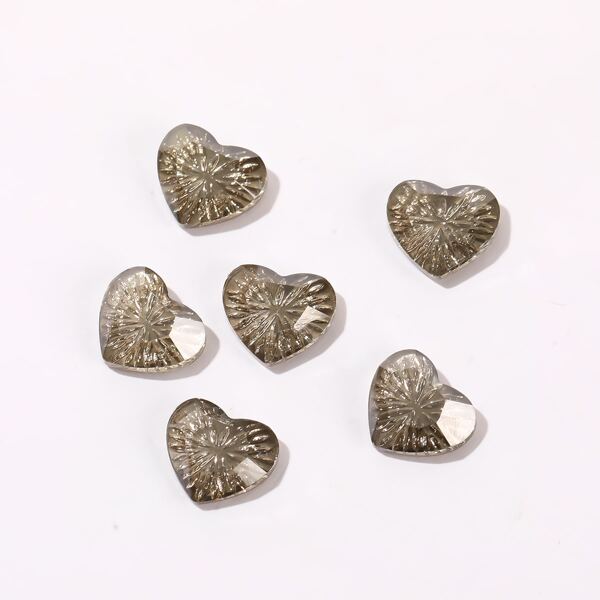 

6pcs Heart Shaped Rhinestone Nail Art Decoration, Bronze