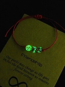 Vòng đeo tay trang trí bằng hạt tròn - Đỏ - Xem 1