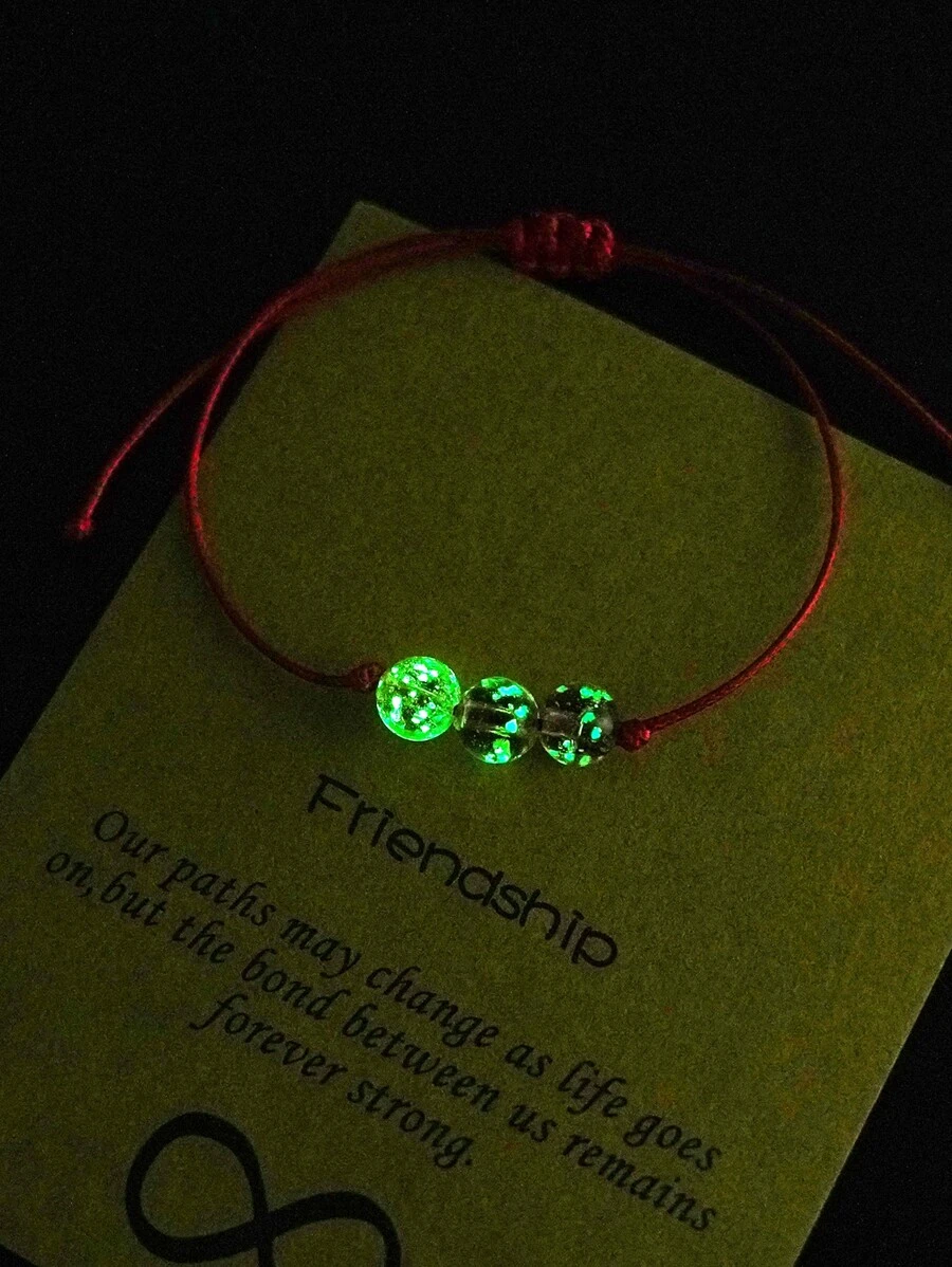 Vòng đeo tay trang trí bằng hạt tròn - Đỏ - Xem 1