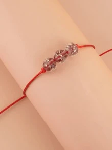 Vòng đeo tay trang trí bằng hạt tròn - Đỏ - Xem 3