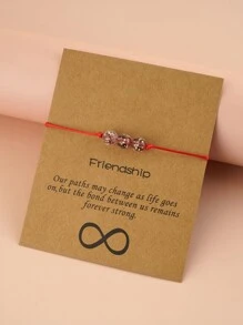 Vòng đeo tay trang trí bằng hạt tròn - Đỏ - Xem 4