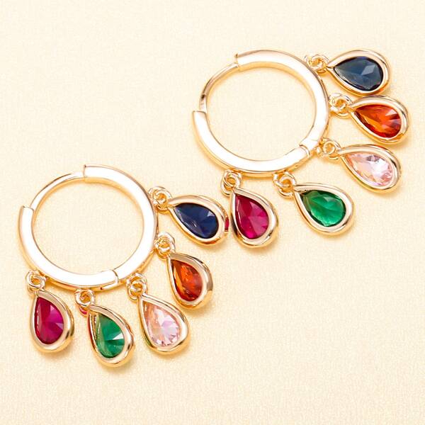 

Water Drop Tassel Drop Earrings, Rose gold