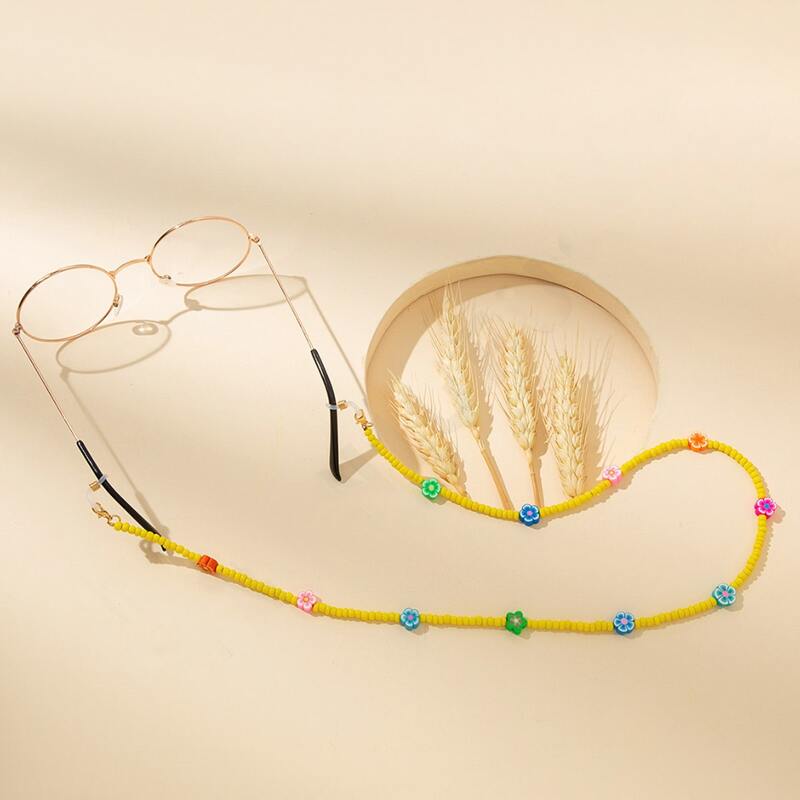 

Floral Beaded Glasses Chain, Yellow
