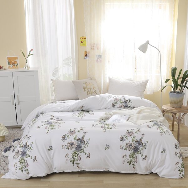 

Flower Print Duvet Cover Without Filler, Multicolor