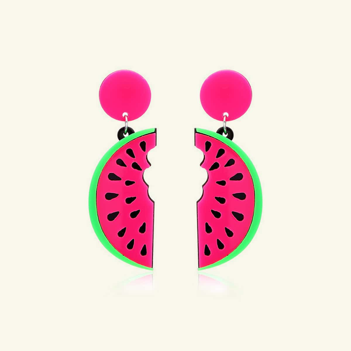 

Fruit Drop Earrings, Hot pink