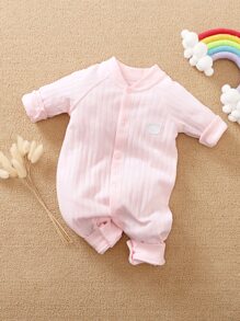 Yierying Áo liền quần Em bé Đắp vá Hoạt hình Dễ thương - Màu Hồng baby - Xem 1