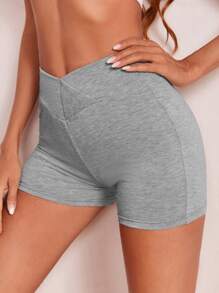 SHEIN EZwear 寬腰帶機車短褲