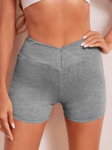 SHEIN EZwear 寬腰帶機車短褲