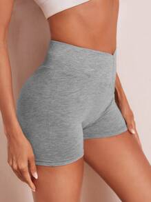 SHEIN EZwear 寬腰帶機車短褲