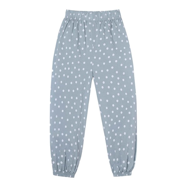 

Girls Polka Dot Tapered Pants, Dusty blue