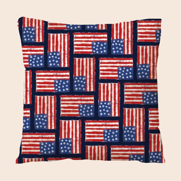 

Flag Print Cushion Cover Without Filler, Multicolor