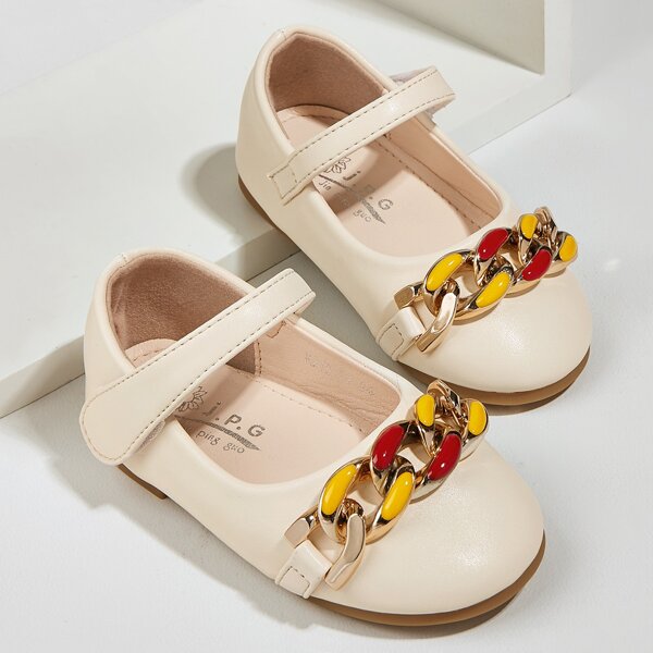 

Toddler Girls Chain Decor Flats, Apricot