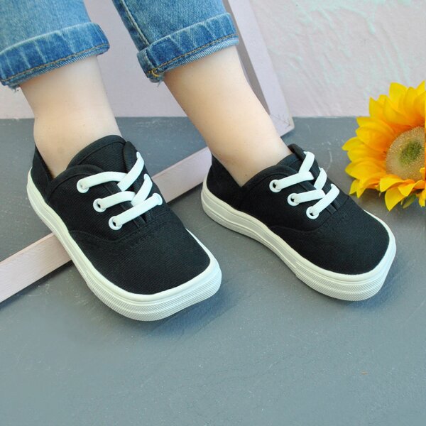 

Toddler Boys Square Toe Canvas Shoes, Black
