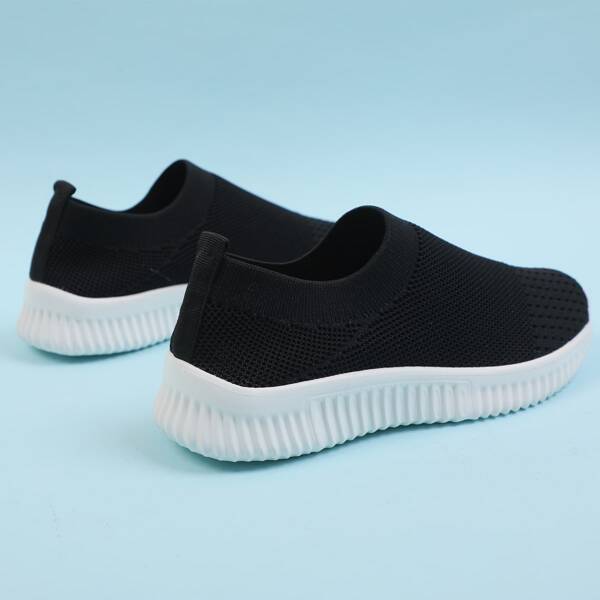 

Minimalist Knit Slip On Sneakers, Black