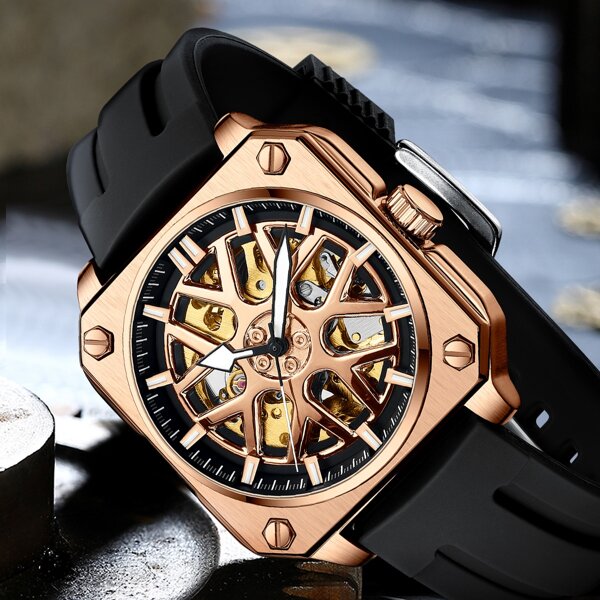 

Men Skeleton Dial Mechanical Watch