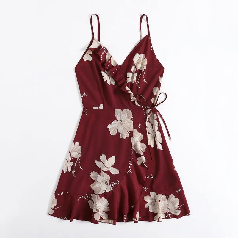 

Floral Print Cami Dress, Burgundy