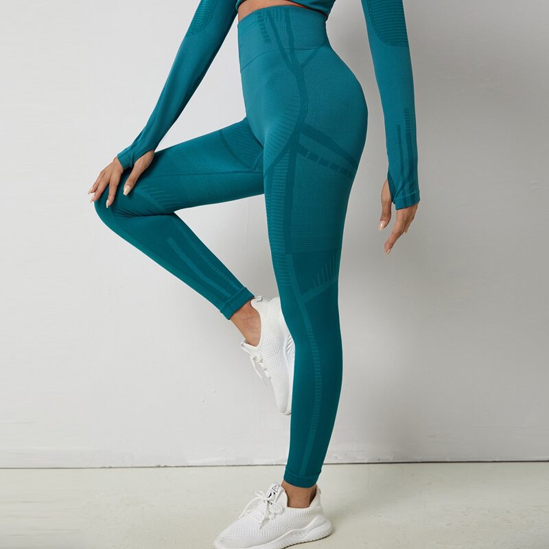 

Wideband Waist Sports Leggings, Teal blue