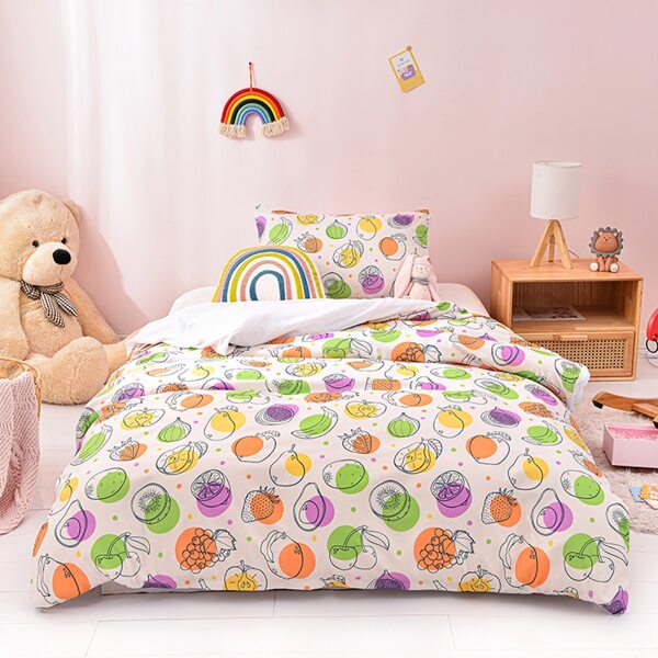 

Kids Fruit Print Duvet Cover Set Without Filler, Multicolor