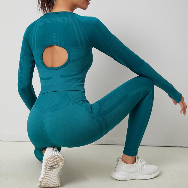 

Raglan Sleeve Thumb Hole Cut Out Sports Tee, Teal blue