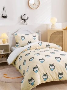 兒童卡通狗狗圖案羽絨被套套裝不附帶內芯