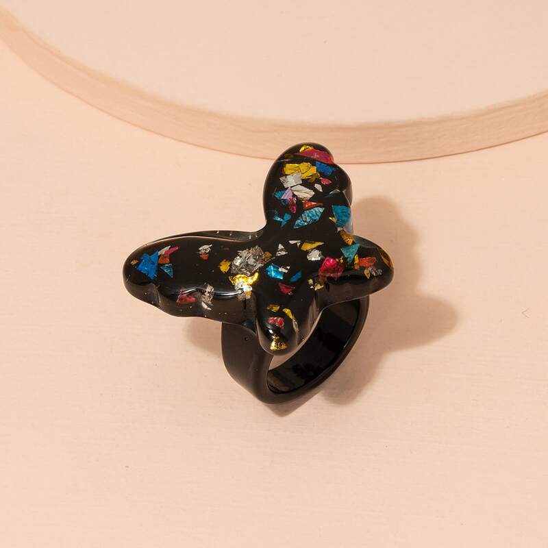 

Glitter Butterfly Ring, Multicolor
