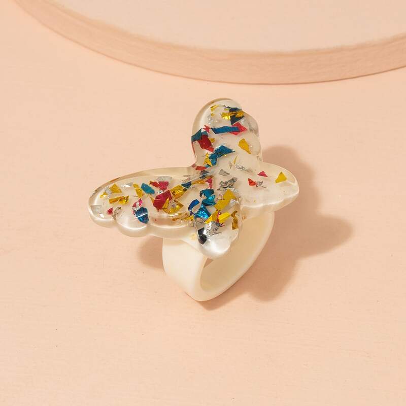 

Glitter Butterfly Ring, Multicolor
