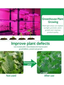 1 Pieza Luz De Crecimiento De Plantas, Tira De Luz Led De 30 Para El Cultivo De Plantas En Invernaderos - Morado - Ver 5
