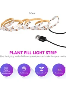 1 Pieza Luz De Crecimiento De Plantas, Tira De Luz Led De 30 Para El Cultivo De Plantas En Invernaderos - Morado - Ver 7