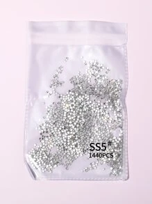 1 paquete de decoración de arte de uñas con rhinestones, dijes de uñas, gemas de uñas, suministros para uñas - transparente - Ver 2