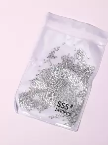 1 paquete de decoración de arte de uñas con rhinestones, dijes de uñas, gemas de uñas, suministros para uñas - transparente - Ver 3