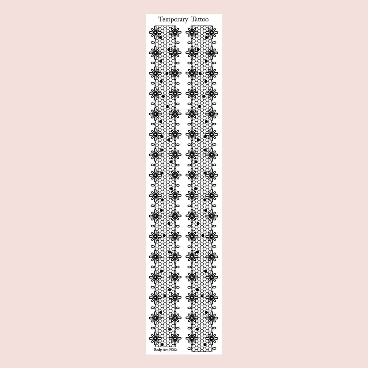 

1sheet Floral Lace Tattoo Sticker, Black