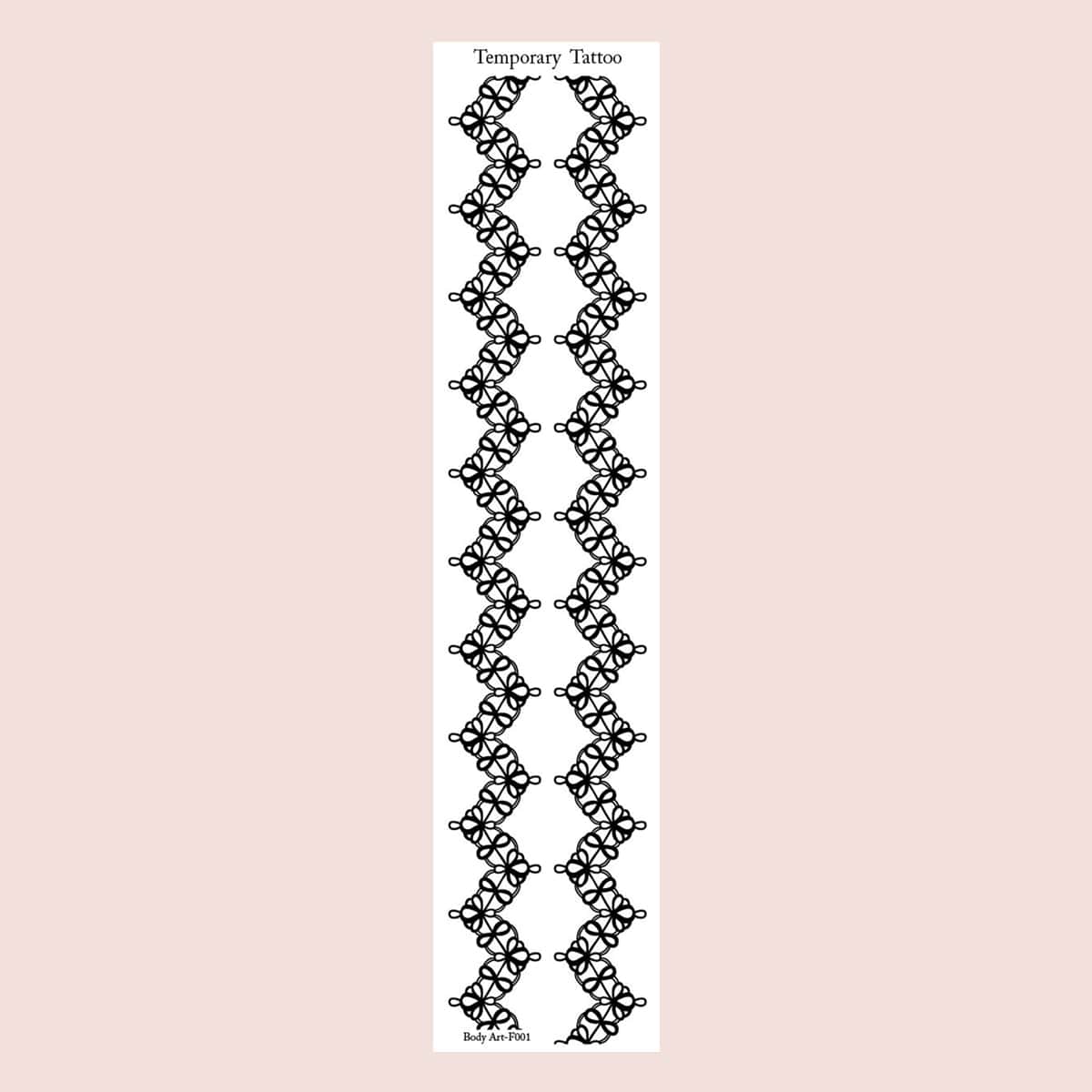 

1sheet Floral Lace Tattoo Sticker, Black