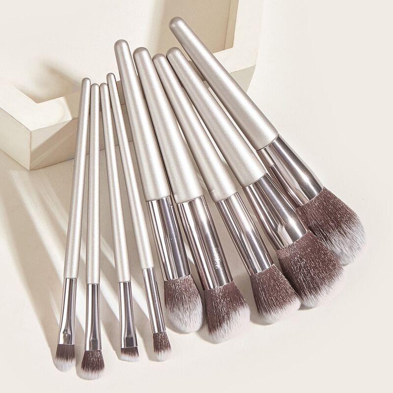 

9pcs Makeup Brush Set, Champagne