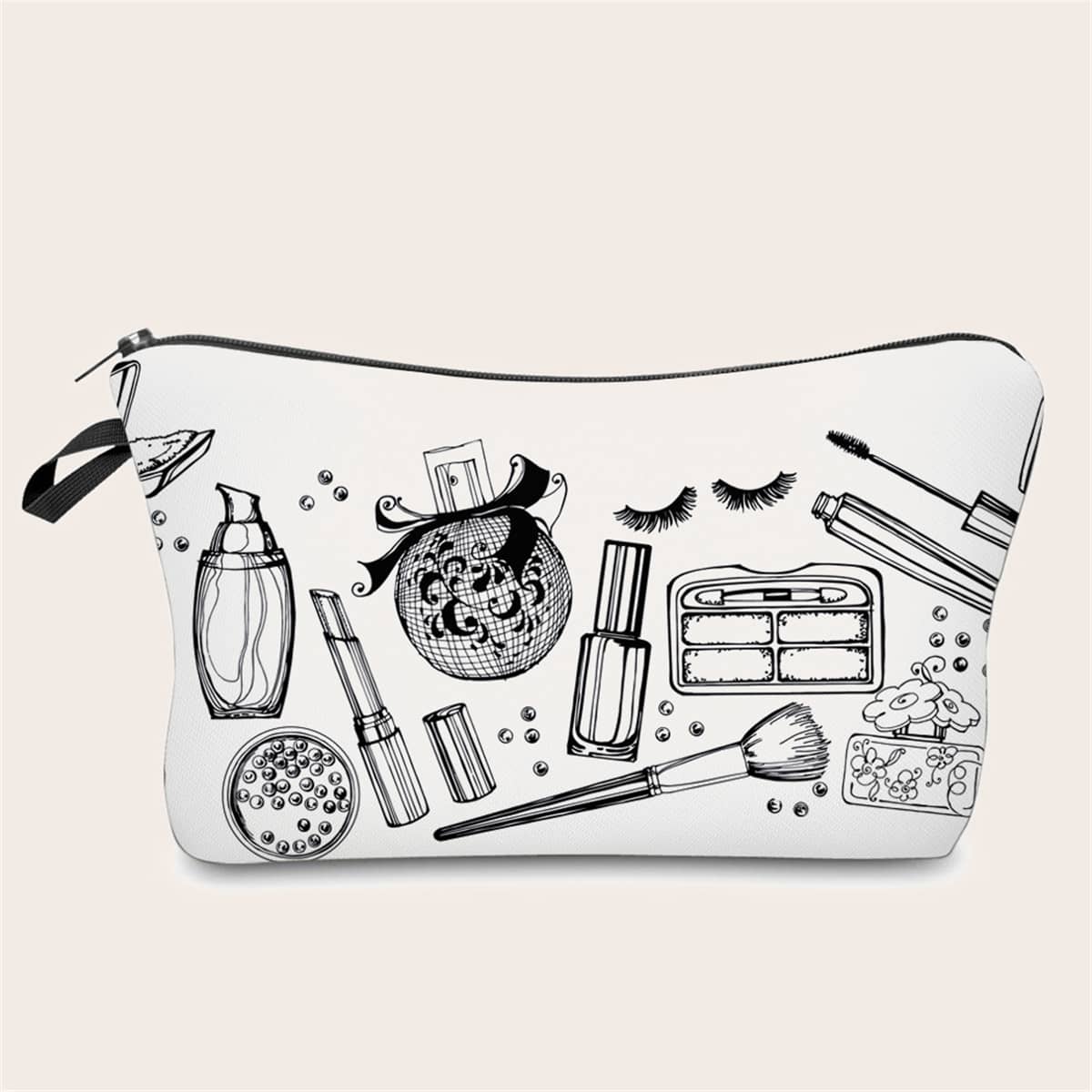 

Cosmetic Zipper Makeup Bag, White