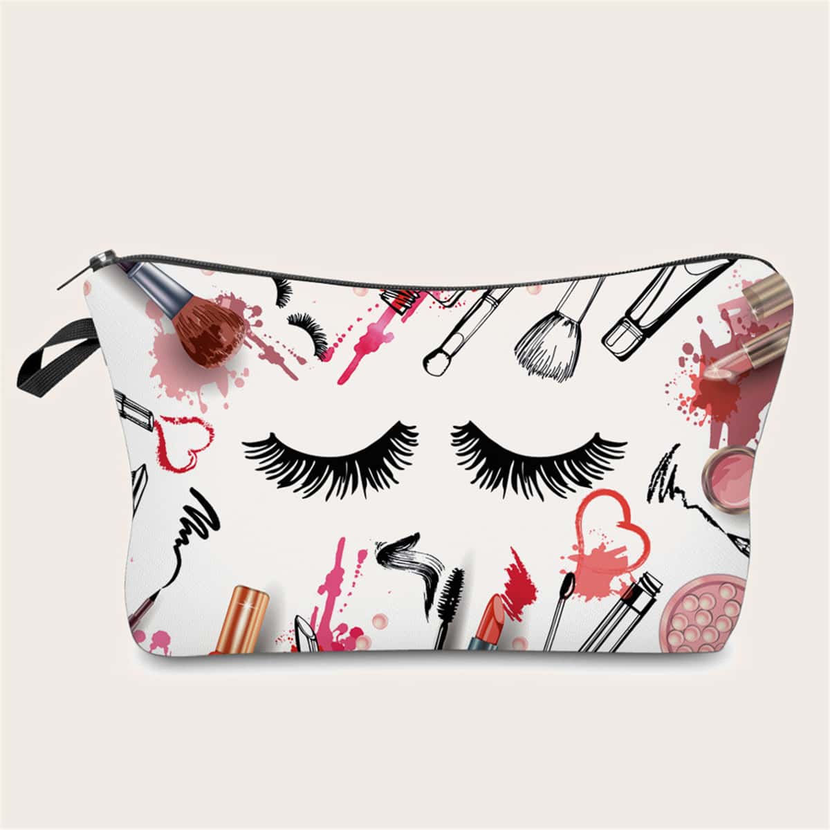 

Cosmetic Zipper Makeup Bag, White