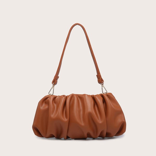 

Minimalist Ruched Bag, Brown