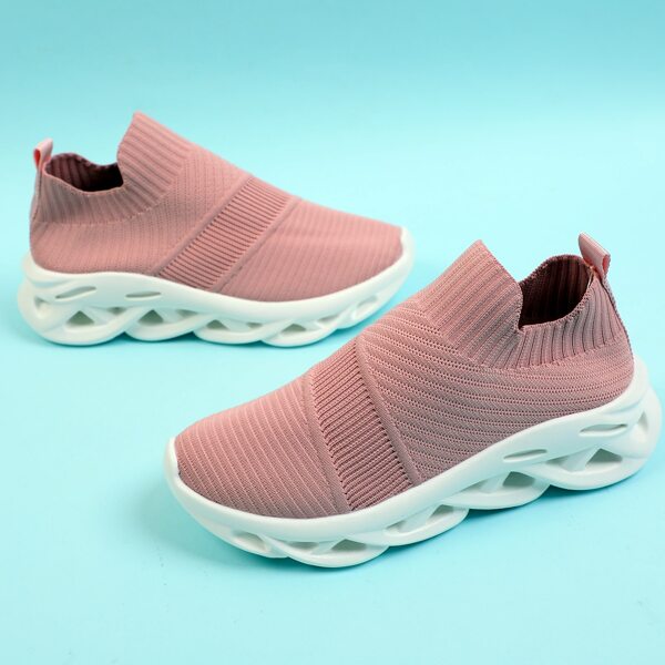 

Minimalist Knit Slip On Chunky Sneakers, Dusty pink