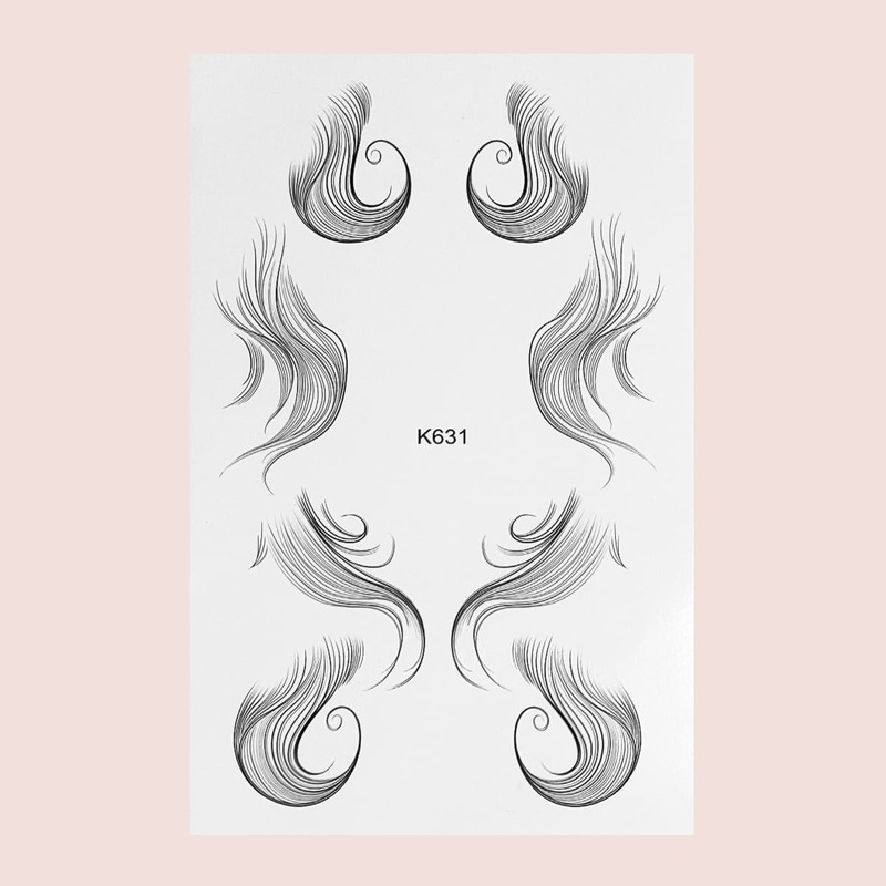

1sheet Hairline Edge Tattoo Sticker, Black