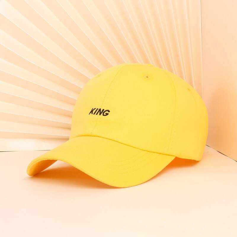

Guys Letter Embroidery Baseball Cap, Yellow